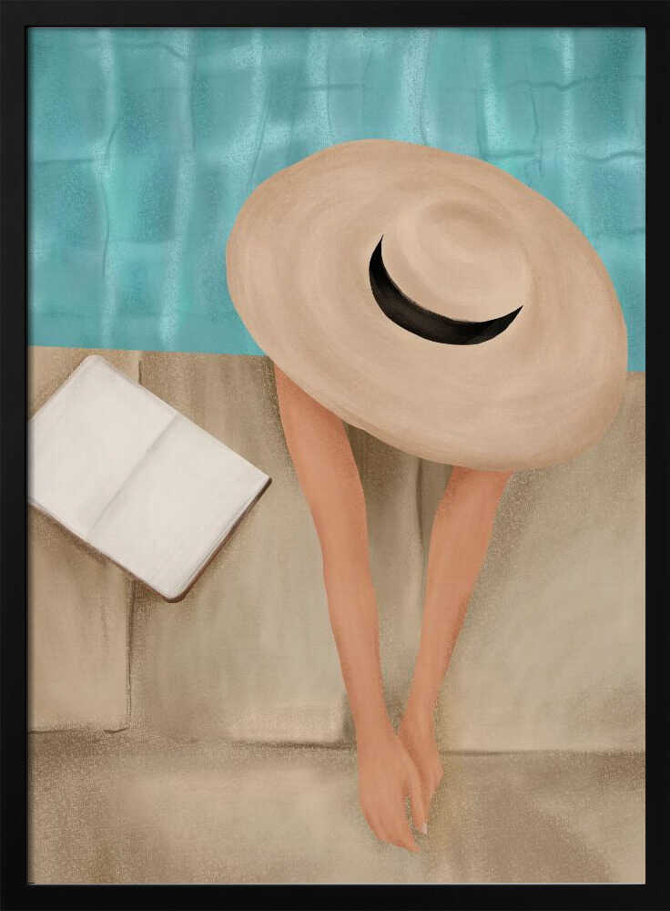 Summer Poolside Relax Art Print UK — Portrait Vibrant Wall Art — Living Room — Wall It All Prints
