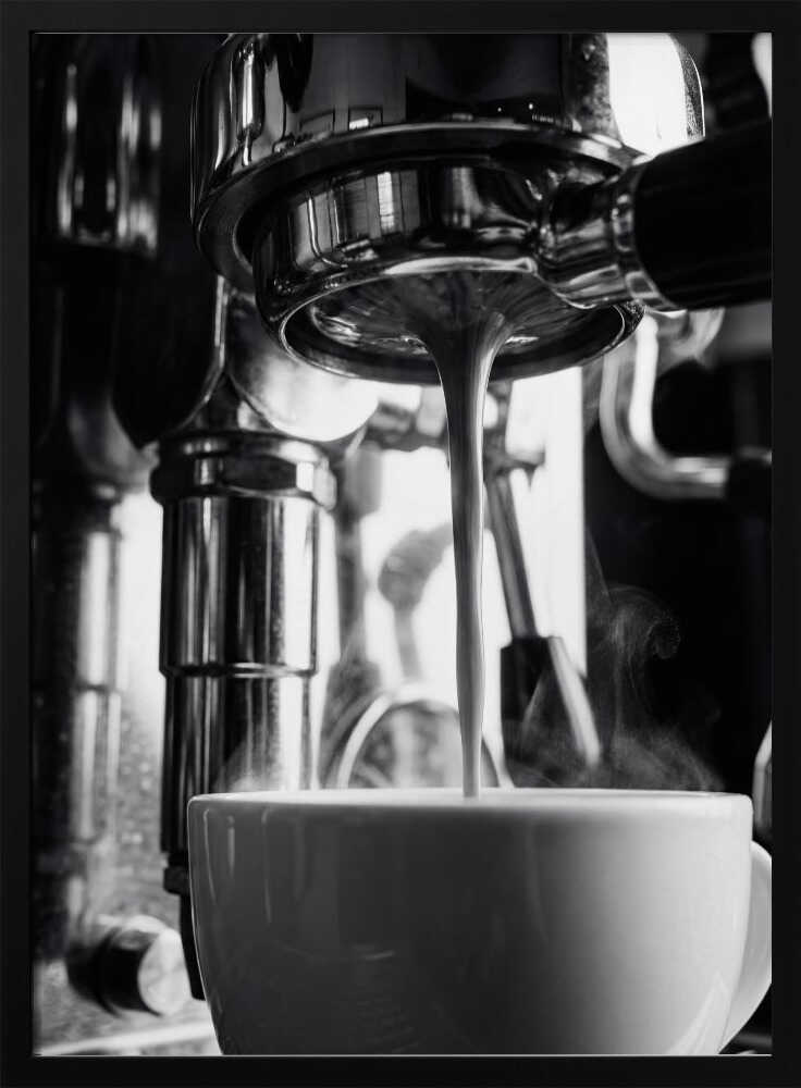 Fresh Espresso Pour Art Print UK — Dark Moody Dark Wall Art — Kitchen — Wall It All Prints