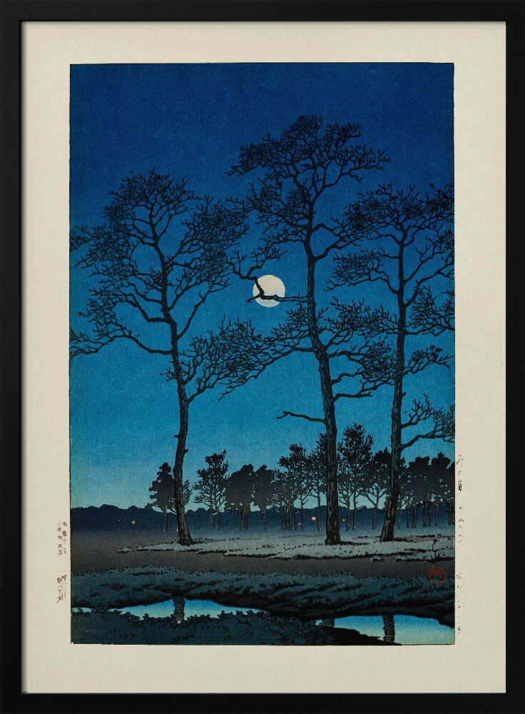 Winter Moon At Toyamagahara (1931) Art Print UK — Japanese Vibrant Wall Art — Living Room — Wall It All Prints
