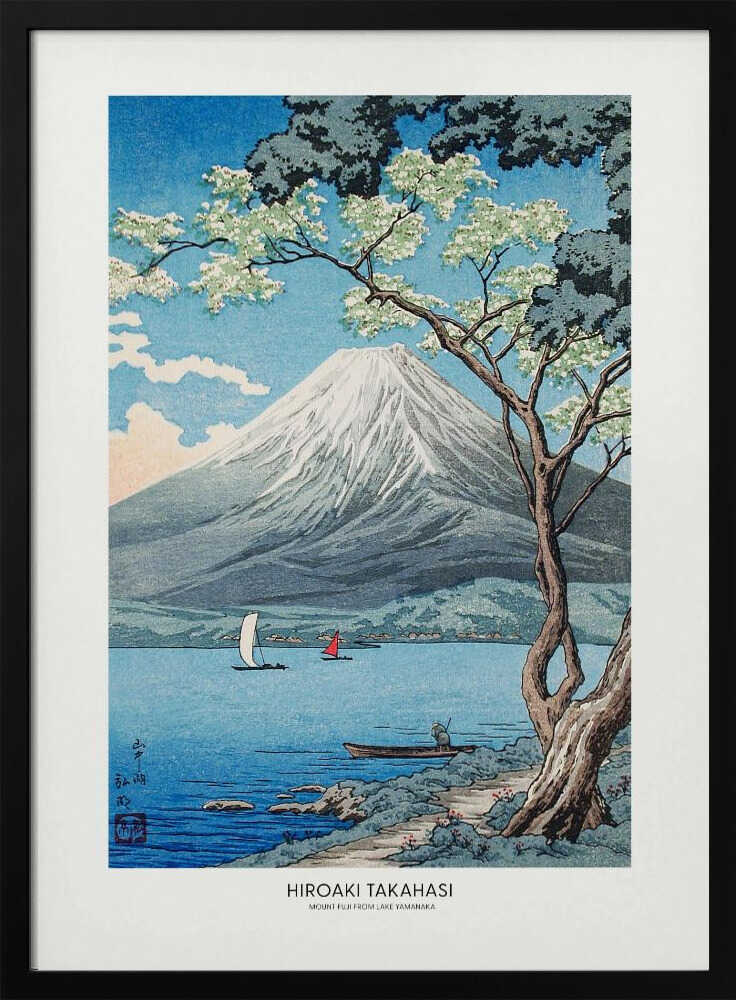 Mount Fuji From Lake Yamanaka Art Print UK — Japanese Vibrant Wall Art — Living Room — Wall It All Prints
