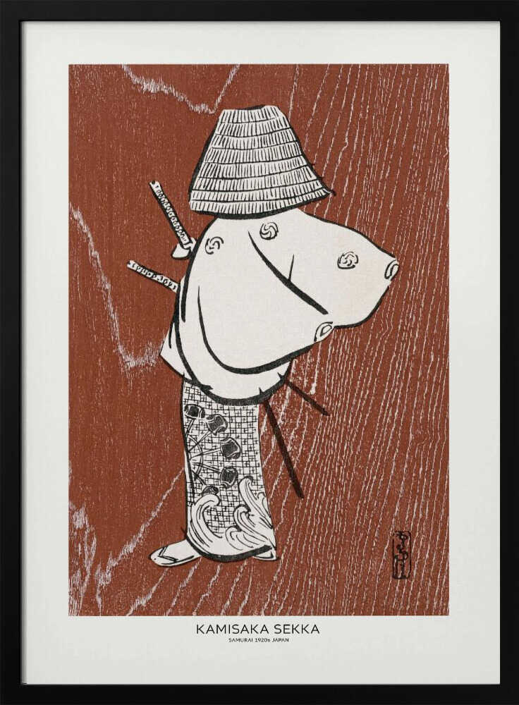 Samurai, One of Four (1920s) By Kamisaka Sekka Art Print UK — Portrait Vibrant Wall Art — Living Room — Wall It All Prints