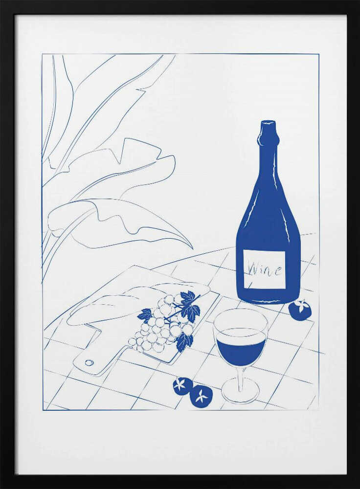 Winestilllife Art Print UK — Abstract Minimal Wall Art — Kitchen — Wall It All Prints