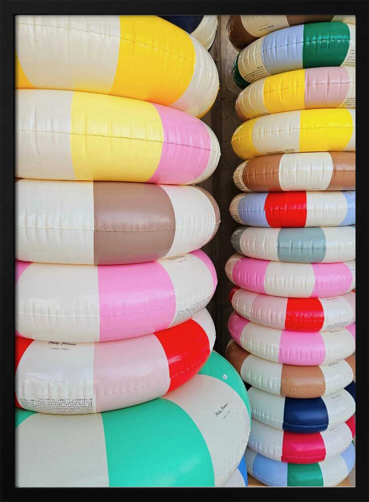 Colorful Stacked Pool Rings Art Print UK — Abstract Vibrant Wall Art — Living Room — Wall It All Prints