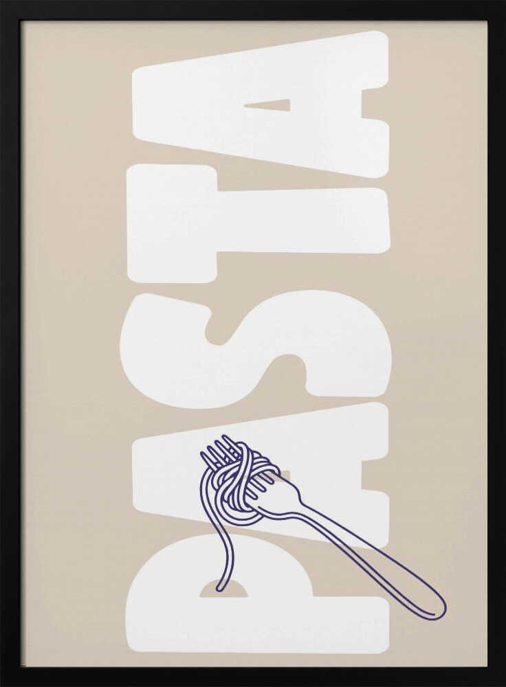 Pasta Fork Delight Art Print UK — Abstract Minimal Wall Art — Kitchen — Wall It All Prints