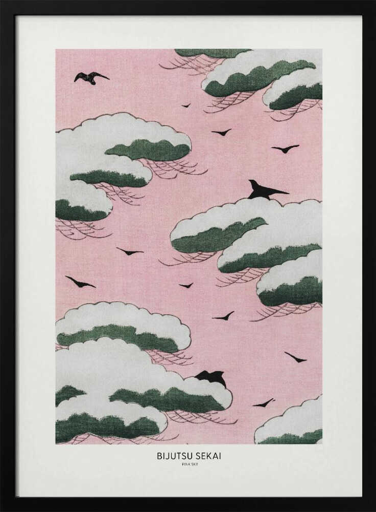 Pink Sky Art Print UK — Japanese Vibrant Wall Art — Living Room — Wall It All Prints