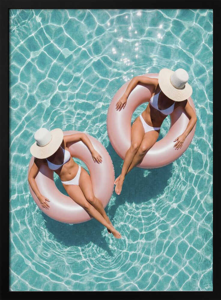Relaxing Summer Pool Day Art Print UK — Animal Calm Wall Art — Bedroom — Wall It All Prints