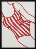 Red Striped Swimwear