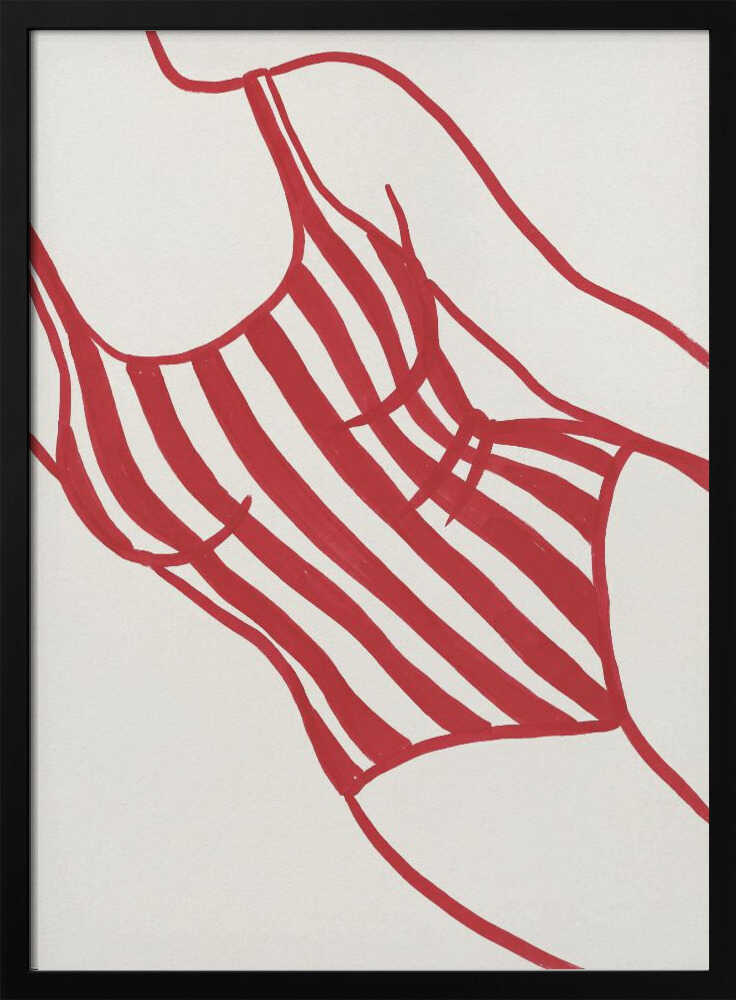 Red Striped Swimwear Art Print UK — Abstract Minimal Wall Art — Office — Wall It All Prints