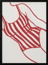 Red Striped Swimwear