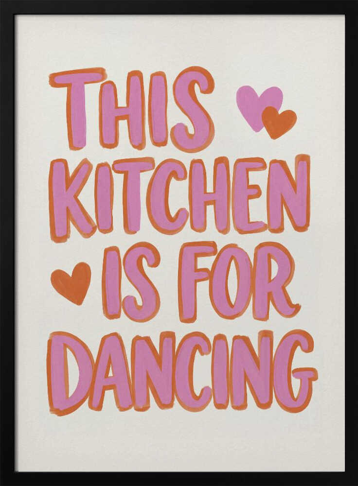 Dancing Kitchen Heart Quote Art Print UK — Japanese Vibrant Wall Art — Kitchen — Wall It All Prints