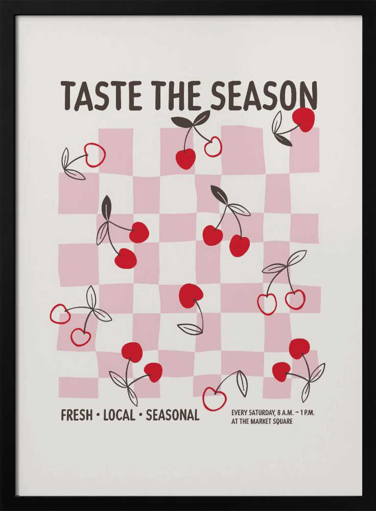 Taste The Season Cherries Art Print UK — Abstract Fresh Wall Art — Kitchen — Wall It All Prints