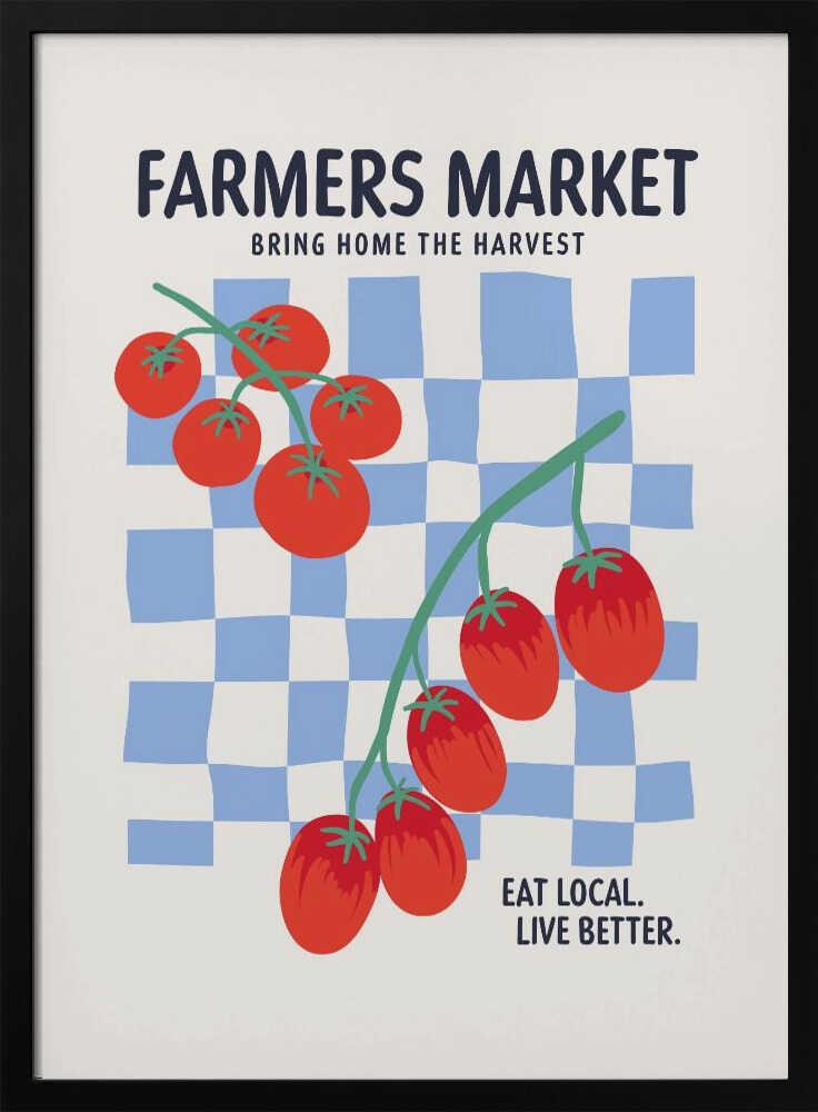 Farmers Market Tomatoes Art Print UK — Botanical Fresh Wall Art — Kitchen — Wall It All Prints