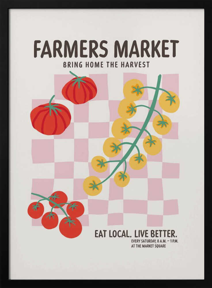Farmers Market Tomatoes Art Print UK — Botanical Vibrant Wall Art — Kitchen — Wall It All Prints