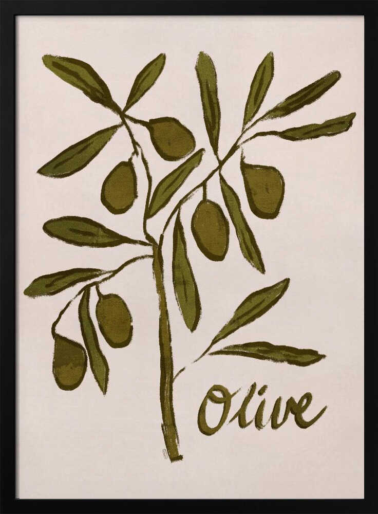 Olive Branch Minimalist Painting Art Print UK — Botanical Minimal Wall Art — Kitchen — Wall It All Prints
