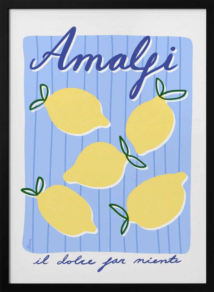 Amalfi Lemons Art Print UK — Abstract Vibrant Wall Art — Kitchen — Wall It All Prints