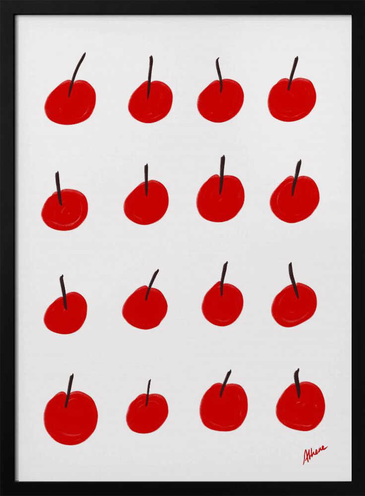 Cherries Art Print UK — Abstract Vibrant Wall Art — Kitchen — Wall It All Prints