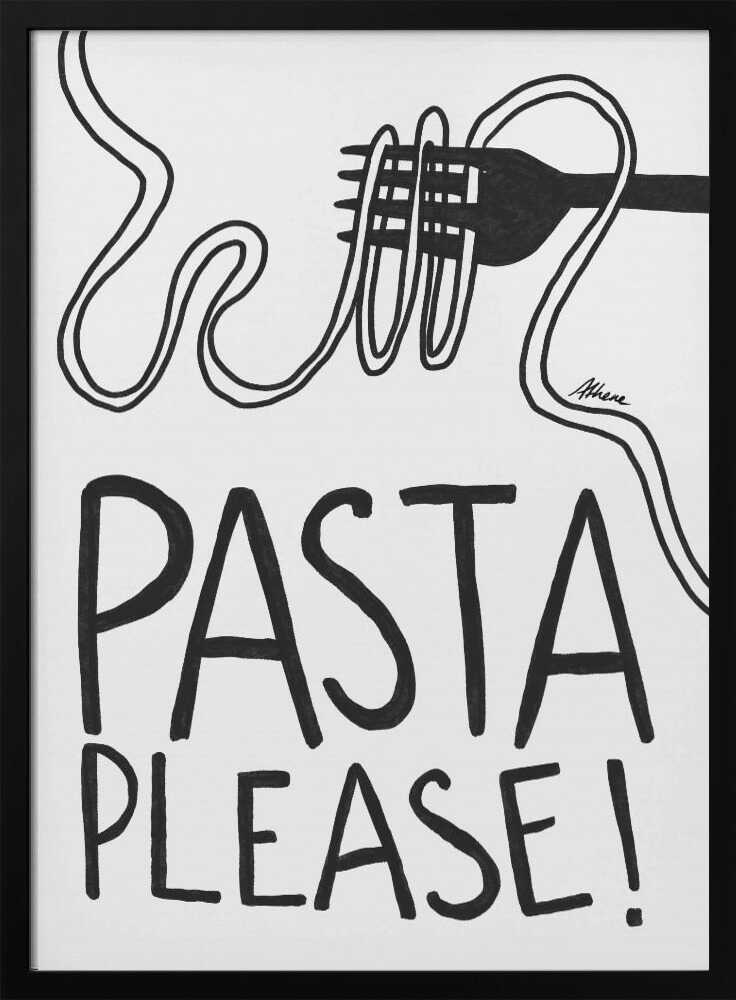 Pasta Please Art Print UK — Food Dark Wall Art — Kitchen — Wall It All Prints