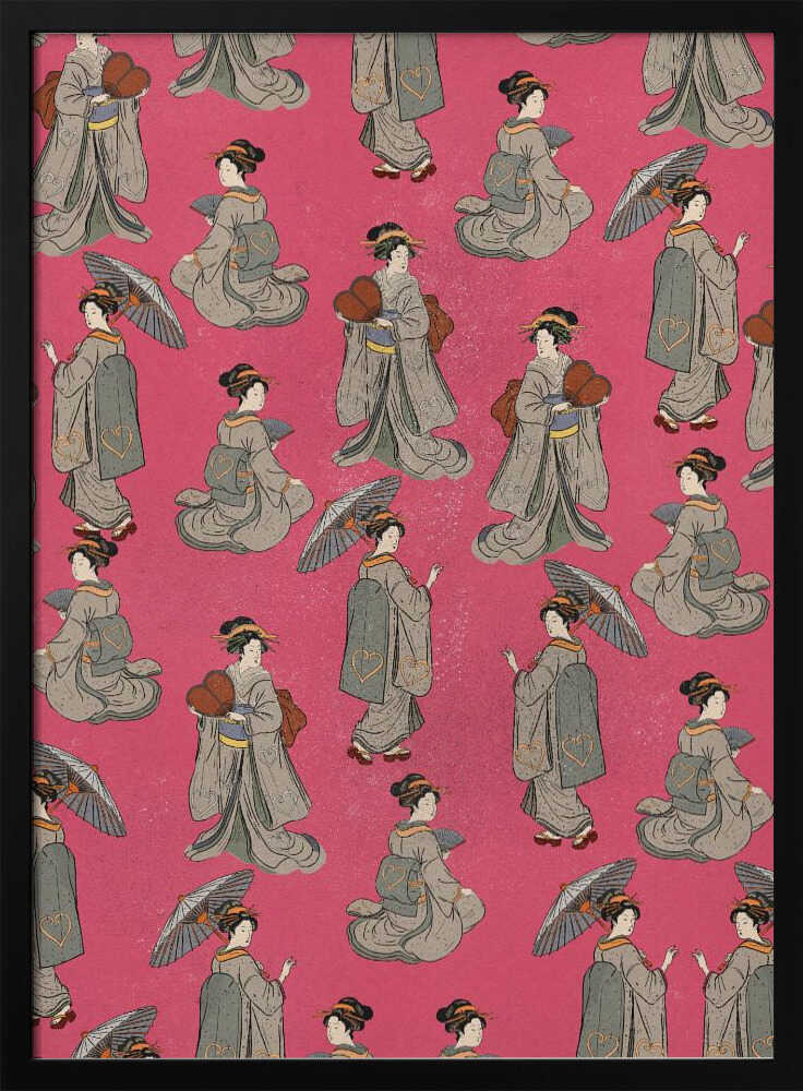Elegant Japanese Kimono Pattern Art Print UK — Japanese Elegant Wall Art — Living Room — Wall It All Prints