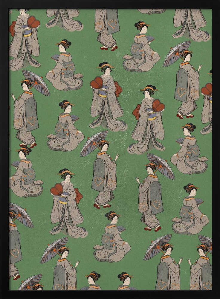 Japanese Kimono Pattern Art Print UK — Japanese Calm Wall Art — Living Room — Wall It All Prints