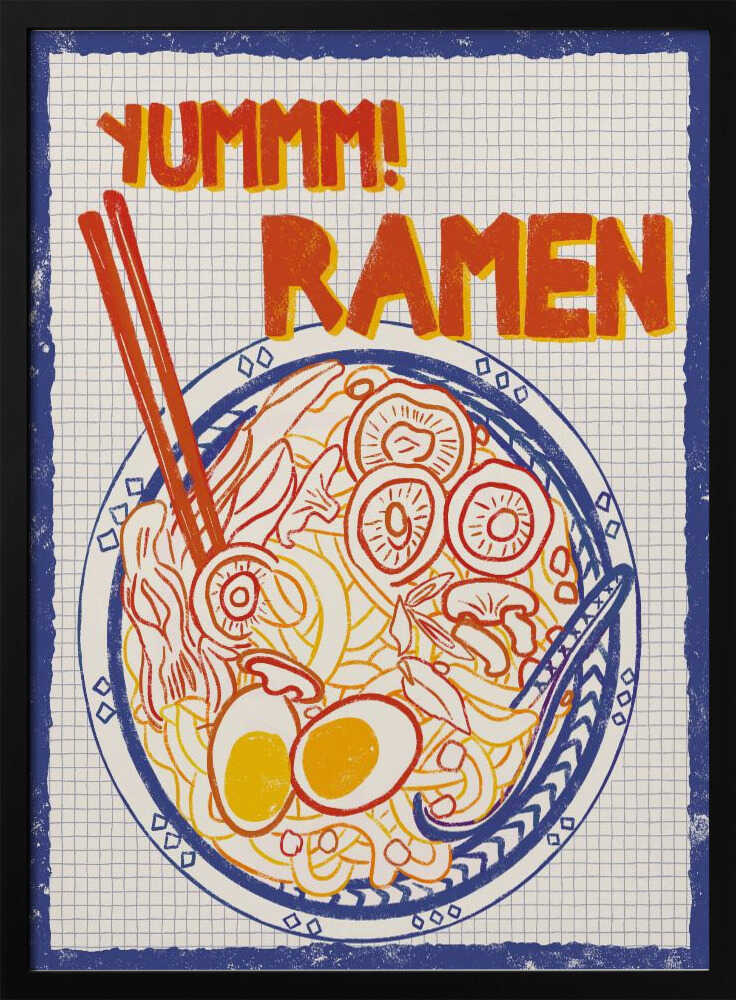 Yummy Ramen Bowl Art Print UK — Japanese Vibrant Wall Art — Kitchen — Wall It All Prints