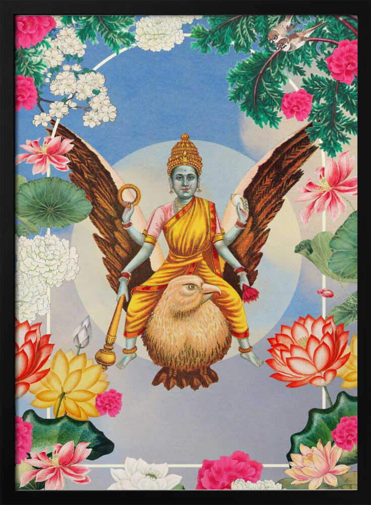 Hindu Goddess Floral Frame Marja van den Hurk
