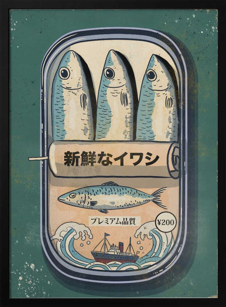 Vintage Japanese Sardines Art Print UK — Japanese Fresh Wall Art — Kitchen — Wall It All Prints