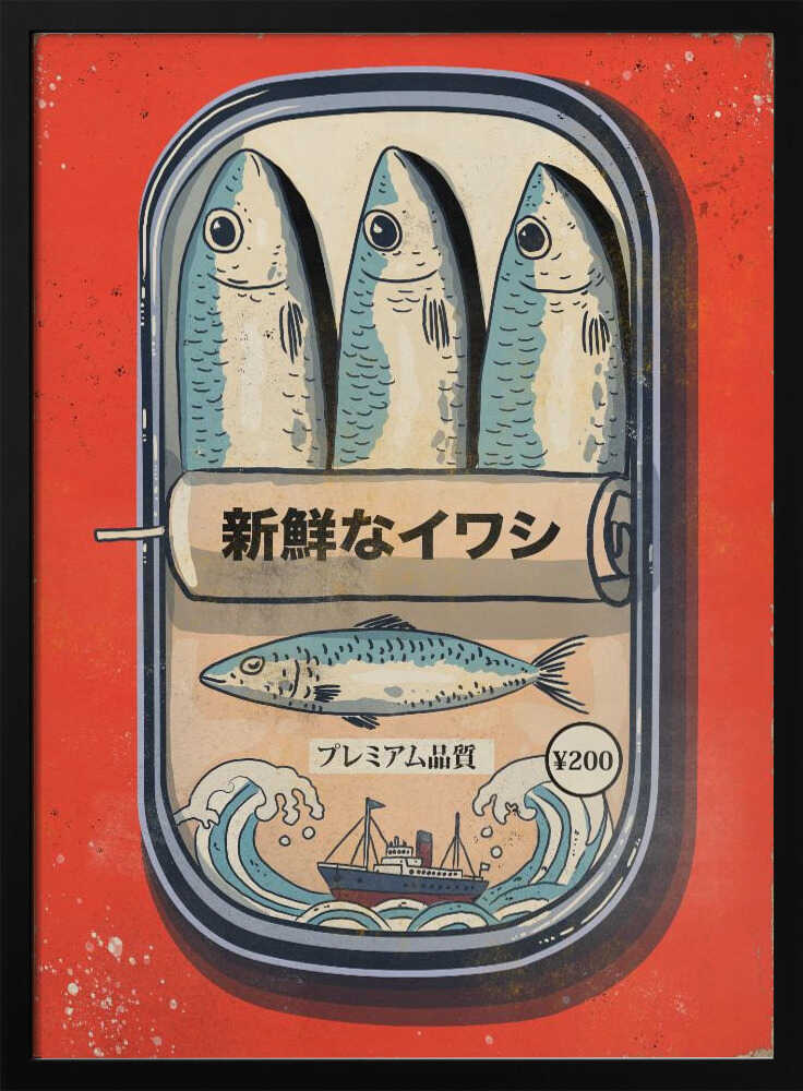 Vintage Japanese Sardines Art Print UK — Japanese Vibrant Wall Art — Kitchen — Wall It All Prints