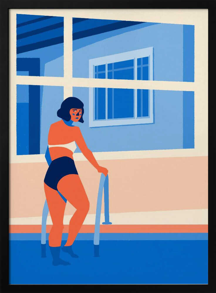 Woman In Pool Art Print UK — Abstract Minimal Wall Art — Living Room — Wall It All Prints