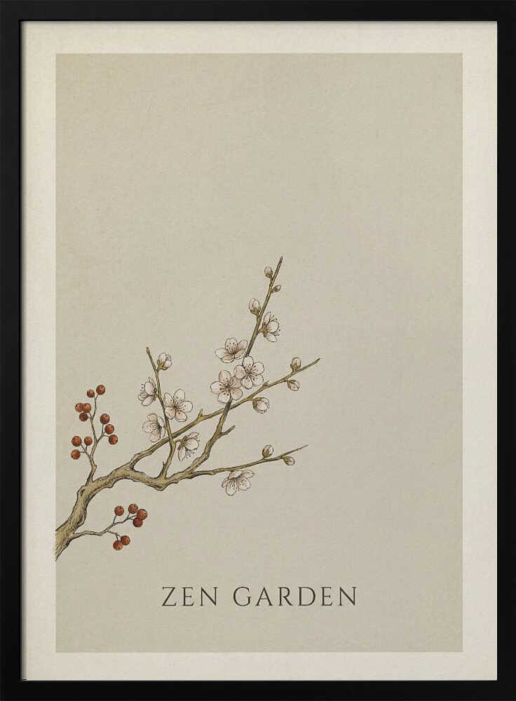 Zen Garden Blossoms Art Print UK — Japanese Calm Wall Art — Office — Wall It All Prints