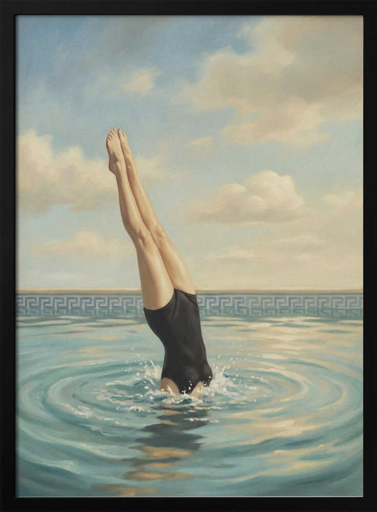 Elegant Pool Dive Art Print UK — Abstract Calm Wall Art — Living Room — Wall It All Prints