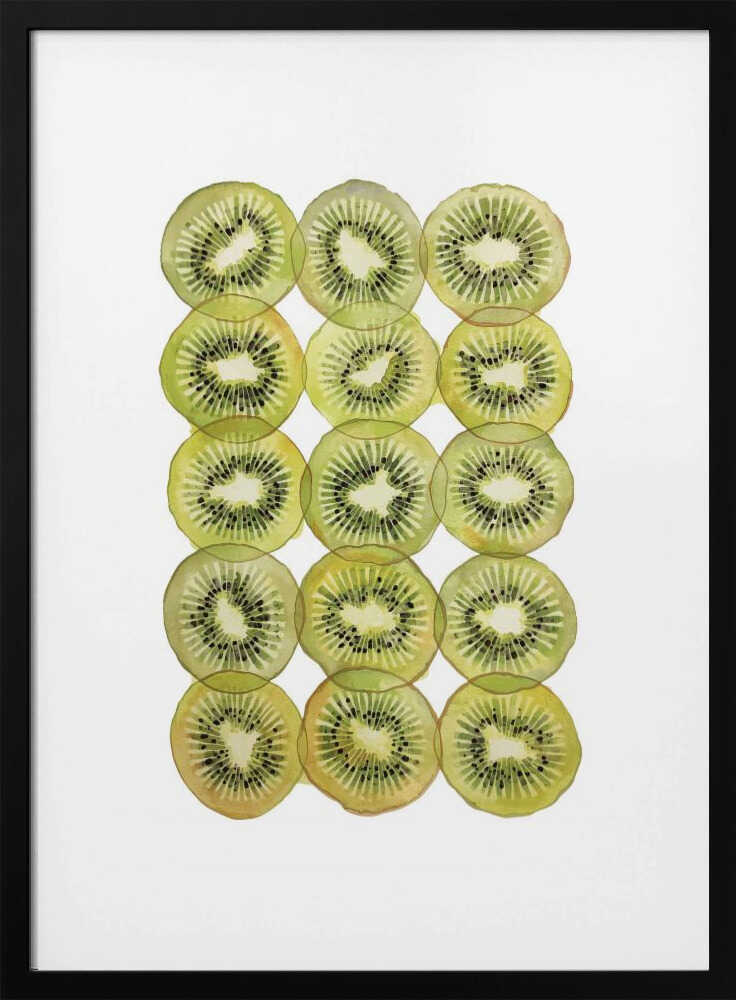 Fresh Kiwi Slices Art Print UK — Botanical Vibrant Wall Art — Kitchen — Wall It All Prints