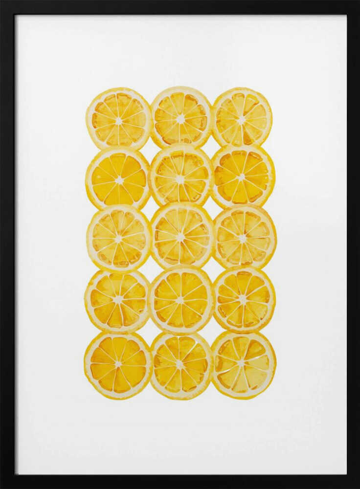Fresh Lemon Slices Art Print UK — Abstract Vibrant Wall Art — Kitchen — Wall It All Prints