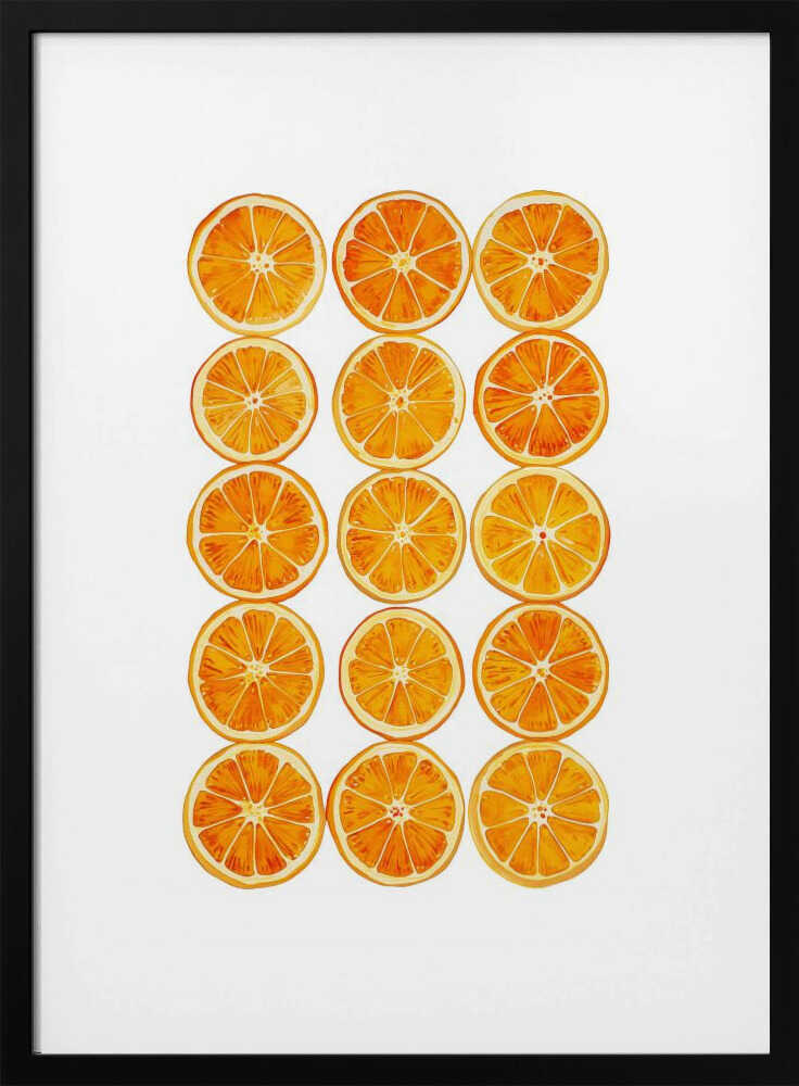 Vibrant Orange Slices Art Print UK — Food Vibrant Wall Art — Kitchen — Wall It All Prints