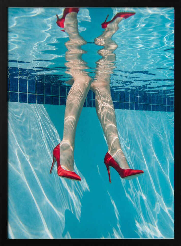 Red Heels Underwater Art Print UK — Celestial Vibrant Wall Art — Living Room — Wall It All Prints