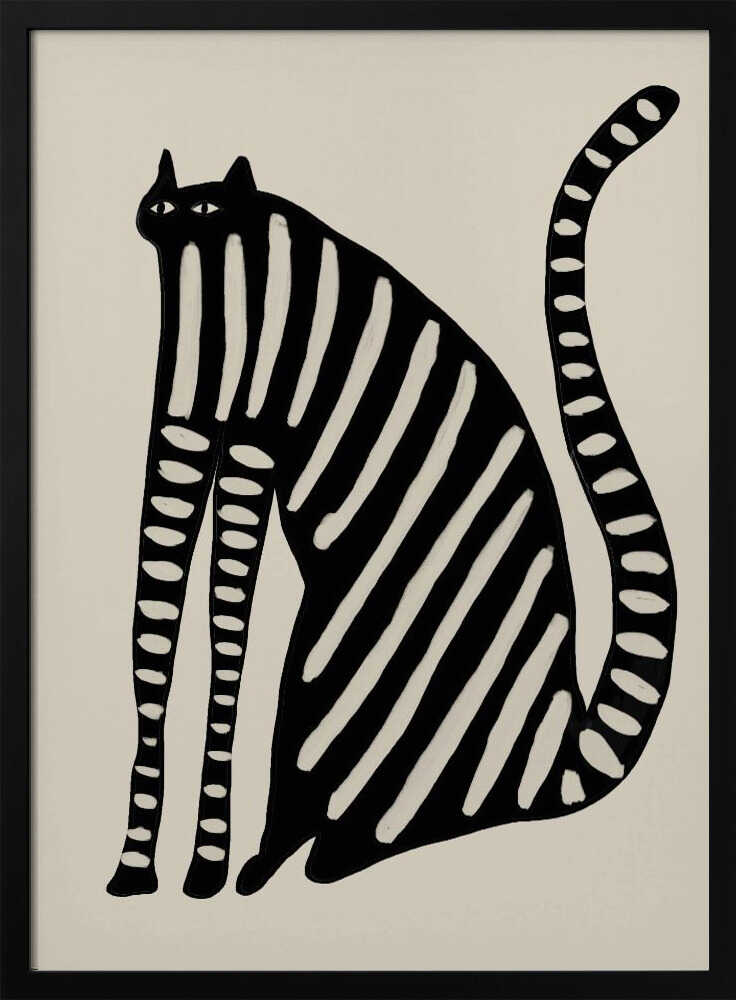Striped Black Cat