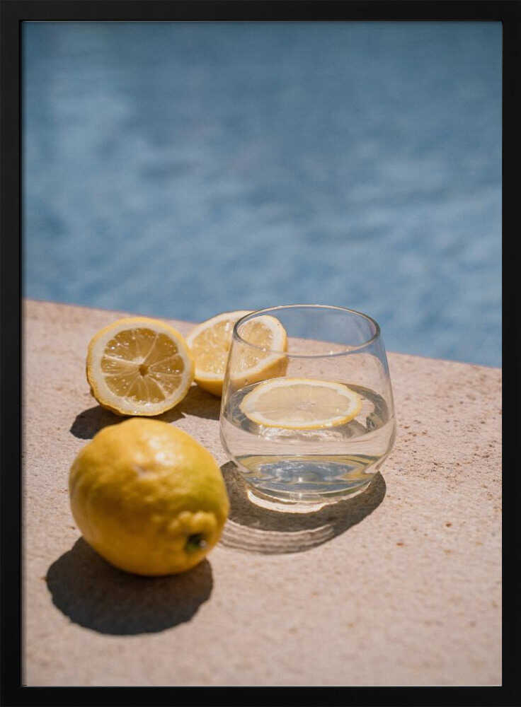 Refreshing Lemon Water Art Print UK — Dark Moody Vibrant Wall Art — Kitchen — Wall It All Prints