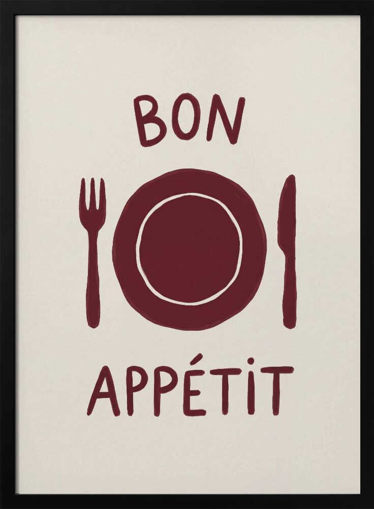 Rustic Bon Appétit Dining Art Print UK — Food Minimal Wall Art — Kitchen — Wall It All Prints