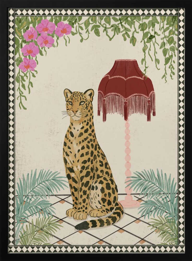 Elegant Tropical Leopard Art Print UK — Botanical Fresh Wall Art — Living Room — Wall It All Prints
