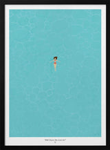 Floating Woman Blue Water Art Print UK — Portrait Vibrant Wall Art — Bedroom — Wall It All Prints