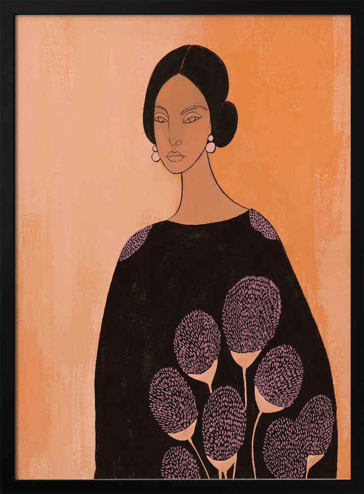 Elegant Woman Dark Floral