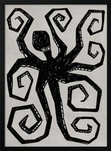 Black Octopus Swirl Art Print UK — Abstract Vibrant Wall Art — Living Room — Wall It All Prints