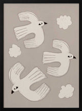 Peaceful White Birds Flying
