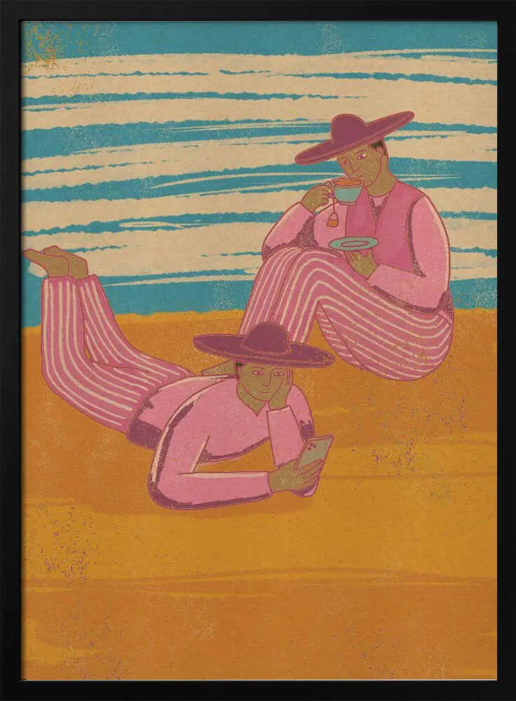 Pink Striped Beach Day