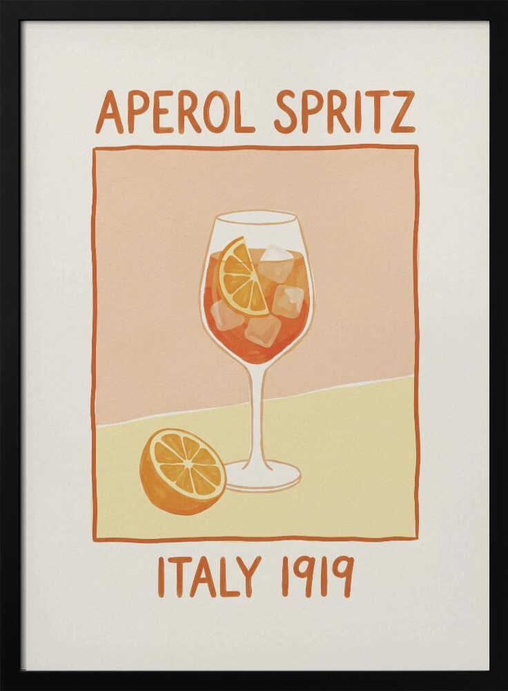 Italian Aperol Spritz Art Print UK — Vintage Vibrant Wall Art — Kitchen — Wall It All Prints