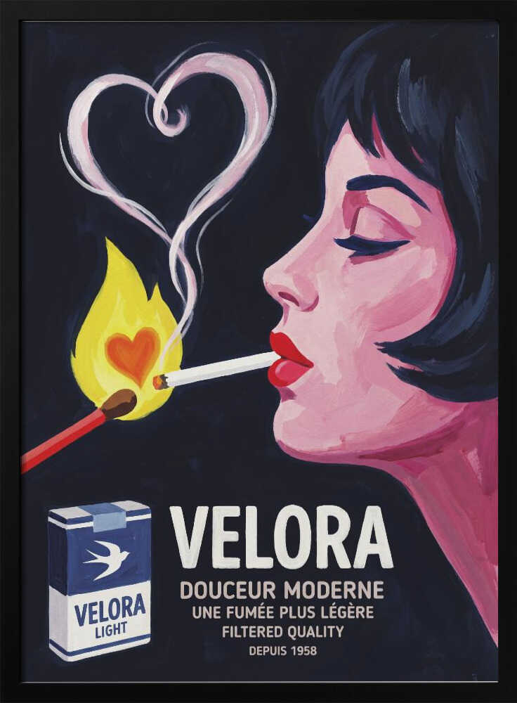 Chic Woman Smoking Heart
