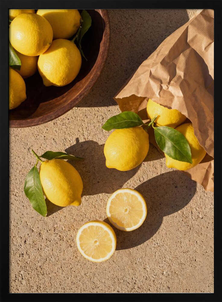 Fresh Summer Lemons Art Print UK — Botanical Vibrant Wall Art — Kitchen — Wall It All Prints