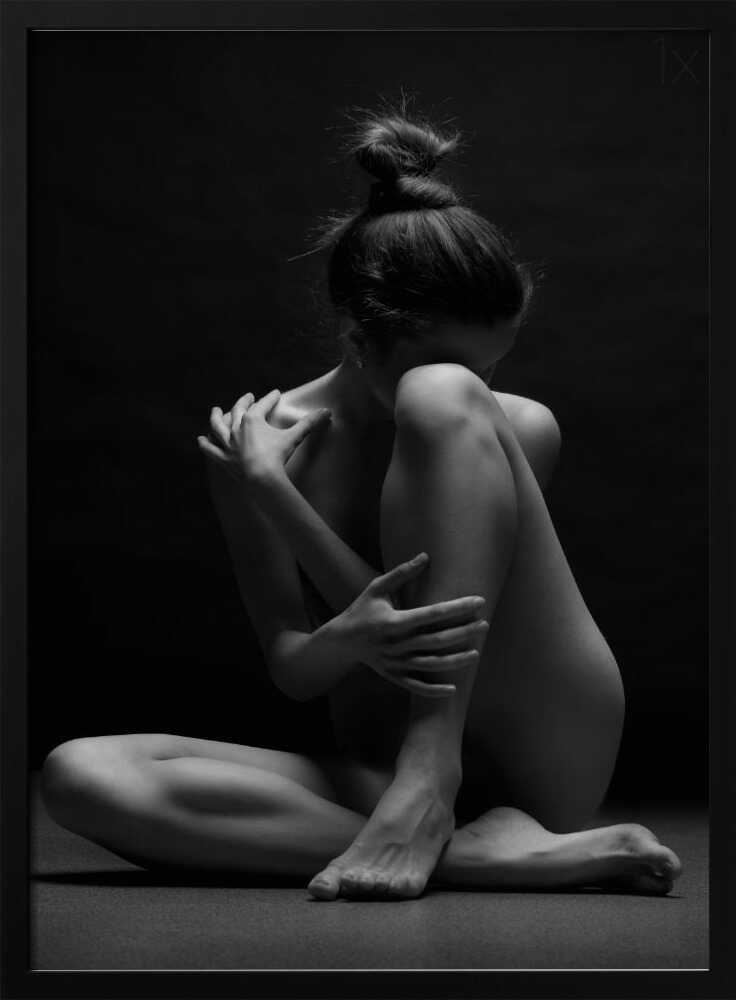 Pensive Female Nude Art Print UK — Dark Moody Calm Wall Art — Bedroom — Wall It All Prints