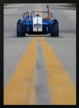 Blue Roadster Waving Drive Art Print UK — Portrait Vibrant Wall Art — Living Room — Wall It All Prints