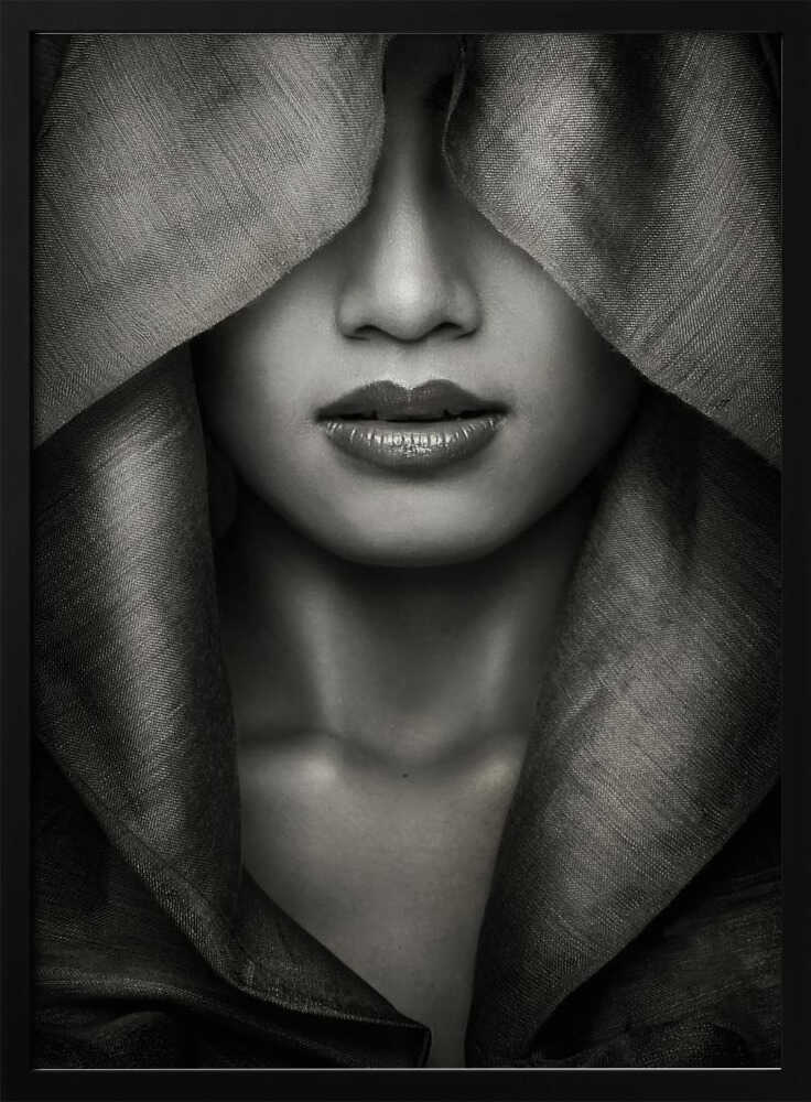 Veiled Mystery Portrait Art Print UK — Dark Moody Dark Wall Art — Living Room — Wall It All Prints