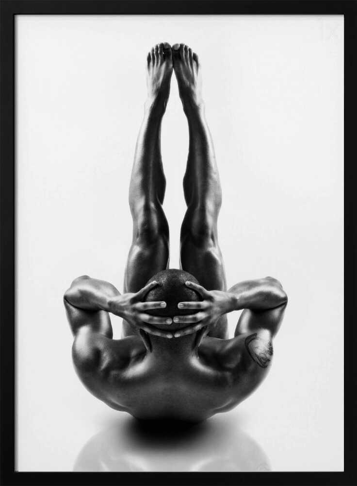 Upward Strength Pose Art Print UK — Dark Moody Dark Wall Art — Bathroom — Wall It All Prints